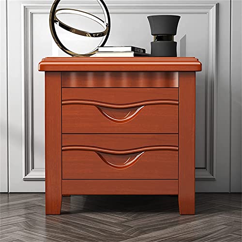 Table de chevet en bois LiChA avec 2 tiroirs pour chambre moderne 50x41x50cm