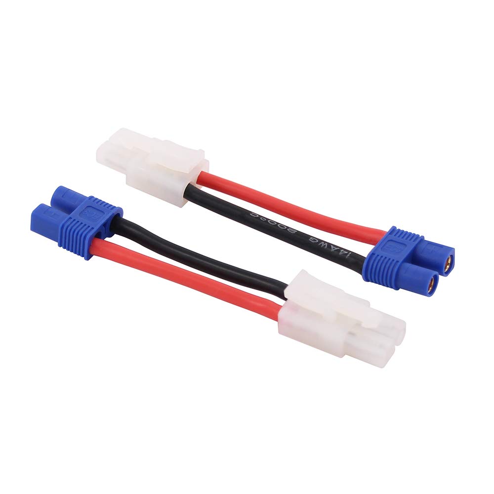 OliRC 4pcs EC3 Style Female to plug for Tamiya Male Connector Adapter - 14awg 2in Wire(C22-4) - Image 2