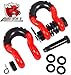 AMBULL Shackles 3/4 Inch D Ring Shackle (2 Pack) 45,000lb Break Strength with 7/8 Inch Pin, Isolator and Washer Kits for Use with Tow Strap, Winch, Off-Road Jeep Truck Vehicle Recovery, Red