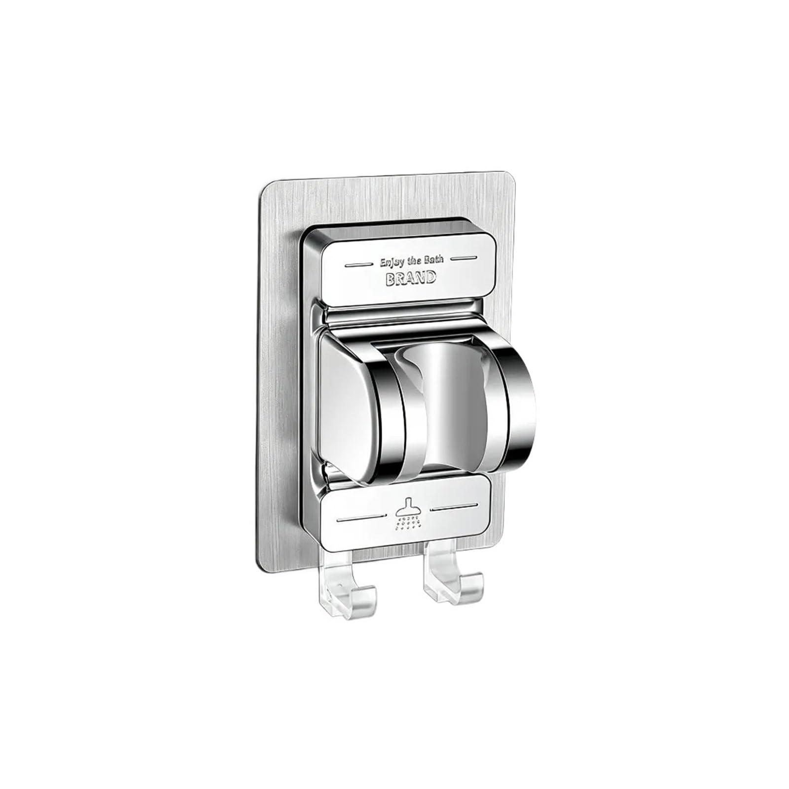 Gfjfsetsh Silver 1Pcs No Drill Self-Adhesive Shower Head Holder(Silver)