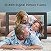 8 Inch Digital Picture Frame, HD Display USB/SD Card Photo Frame, Wall Mountable Electronic Slideshow for Videos and Music, Auto-Play Memories from USB Drive or Memory Card