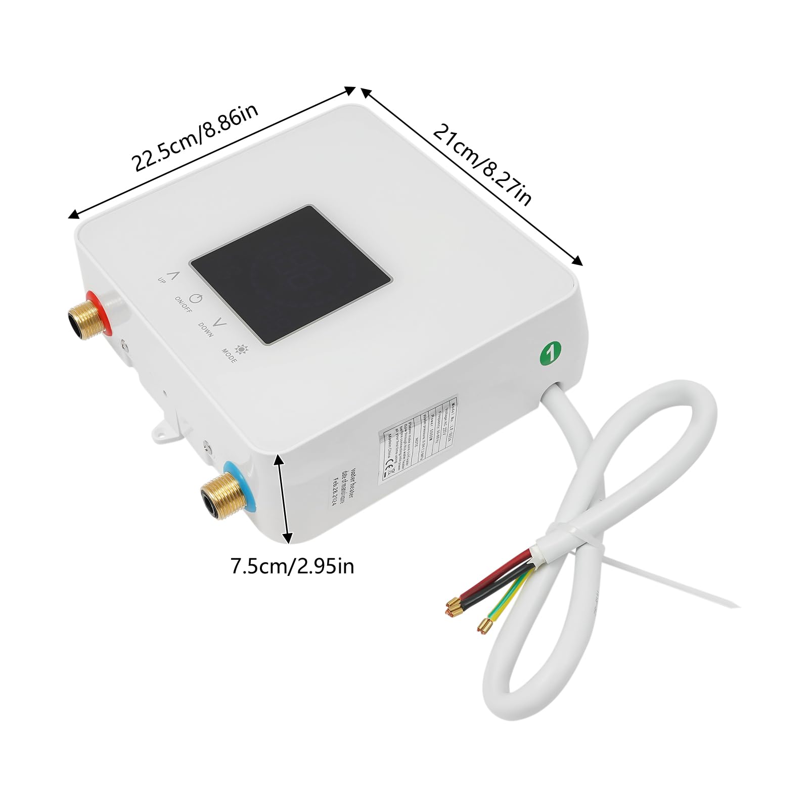 Futchoy Elektronische doorstroomboiler, 1000 W, mini-boiler, energiebesparend, voor badkamer thuis K¨¹chensp¨¹le 220 V
