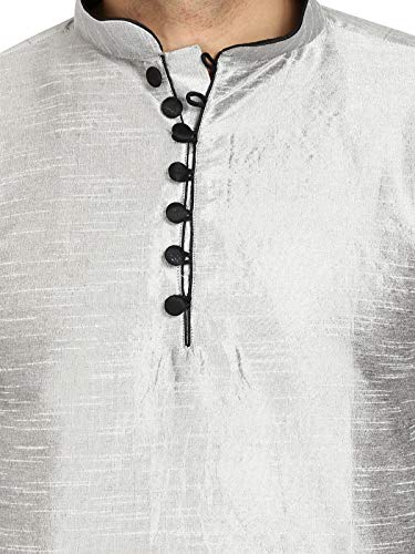 Image of Men's Ethnic Silk Loop Button Kurta
