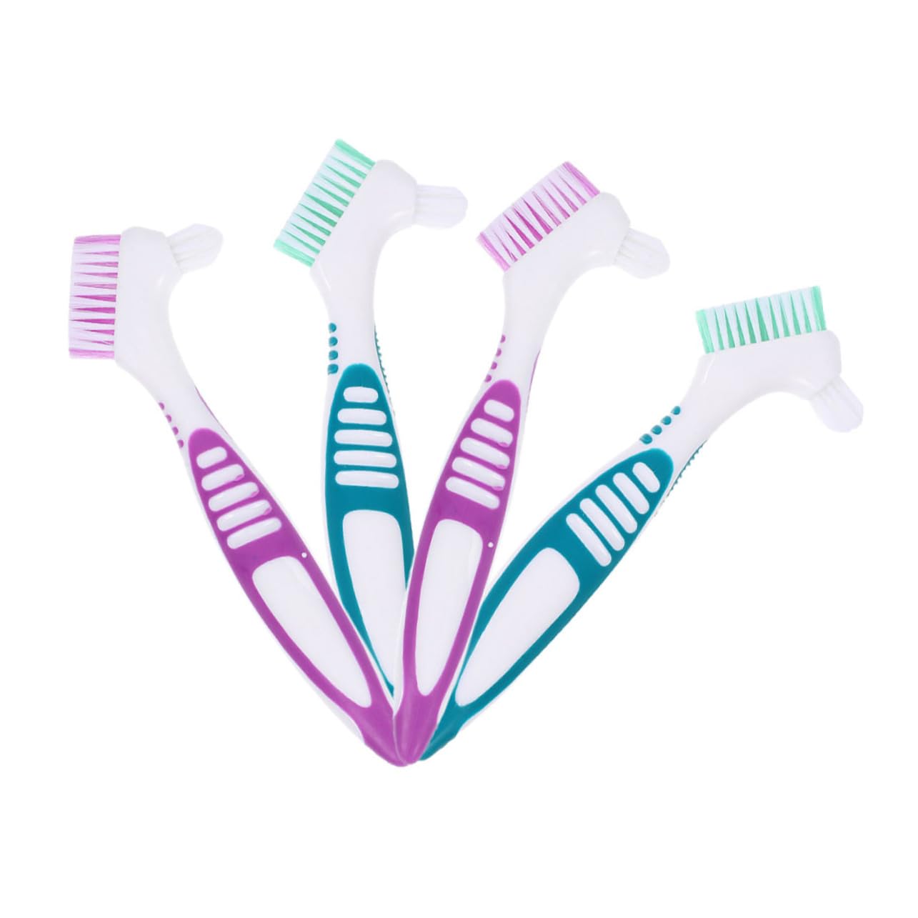 Ipetboom 16pezzi Spazzole Per Pulizia Dentiere Spazzolino Bifacciale Ergonomico Con Manico Antiscivolo Per Completa Delle Dentiere Delicate Su Gengive e Materiali Fittizi Colori