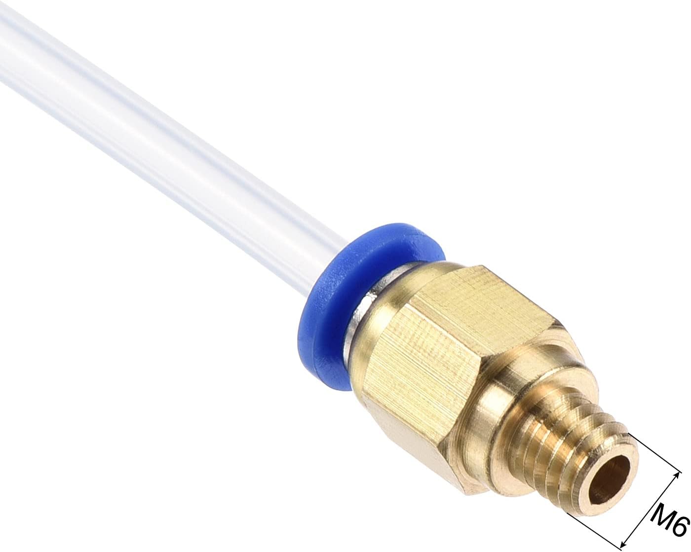 MECCANIXITY Pneumatic PTFE Air Tubing Hose Kit 4mm OD 2mm ID 1M Length Clear with M6 Quick Fitting