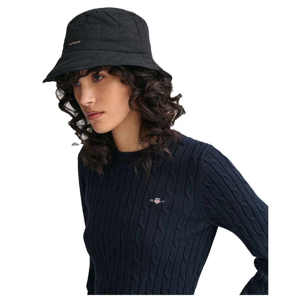 GANT Damski sweter ze stretchu, bawełna Cable C, Evening Blue, Standard, niebieski (Evening Blue), XS