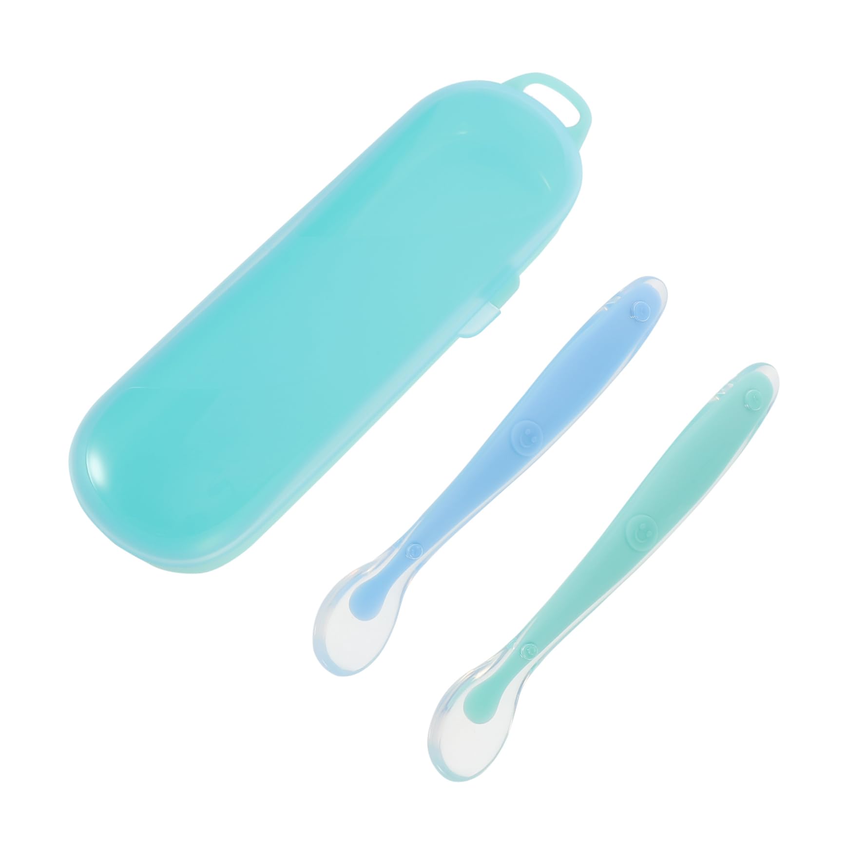 Milisten 2Pcs Spoon Set with Storage Case Ergonomic Cutlery for Self Feeding Easy Clean Design present for Showers and Birthdays