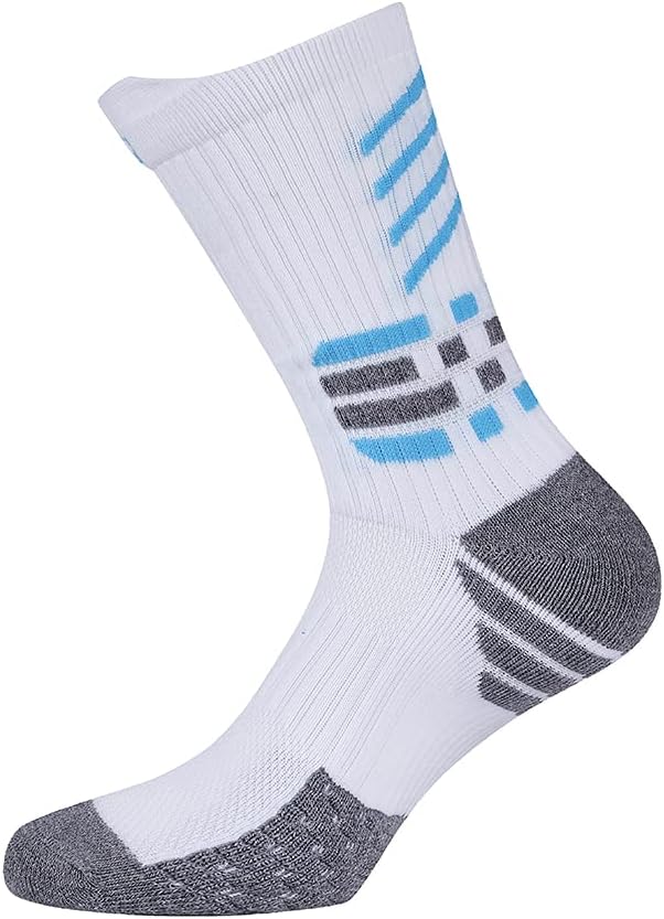 Anti-Sprain Non-slip Sports Sock Soft Sweat-proof Breathable Athletic Socks Suitable for Running Walking Cycling Football Baskeball, Unisex (White- 3 Pair)