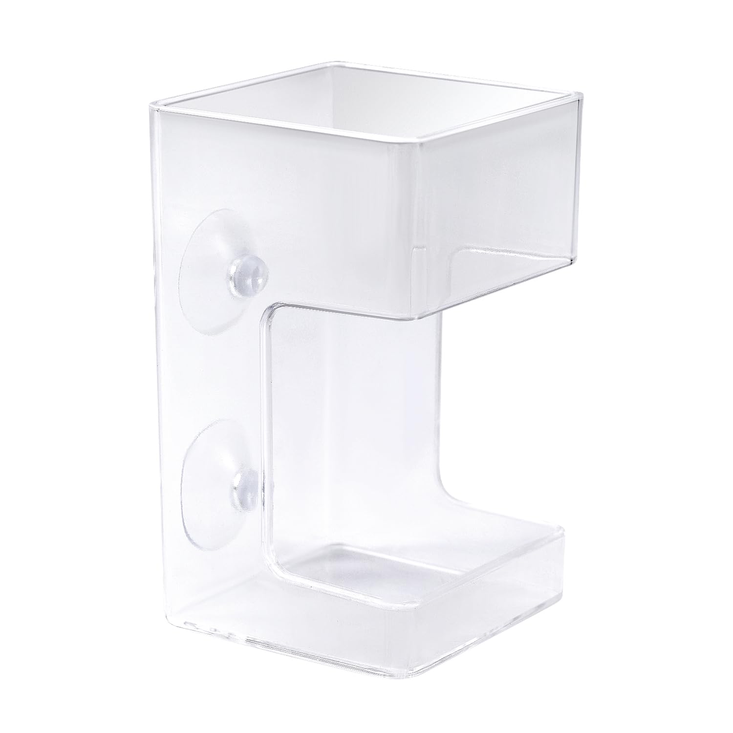 Gosknor Fish Feeder for Aquarium, 3.94x2.36 Inch Fish Tank Dish Tray Floating & Sinking Food Container Holder Dispenser with Suction Cups for Turtle Shrimp Betta Feeding Ring Accessories (Square)