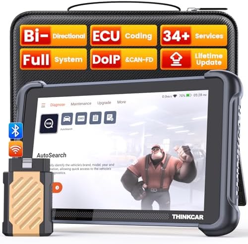 THINKCAR Bidirectional Scan Tool, THINKSCAN 689BT Full System Automotive Diagnostic Tool with Lifetime Free Update, 3000+ Active Test, ECU Coding, 34+ Service, CANFD & DoIP, FCA AutoAuth