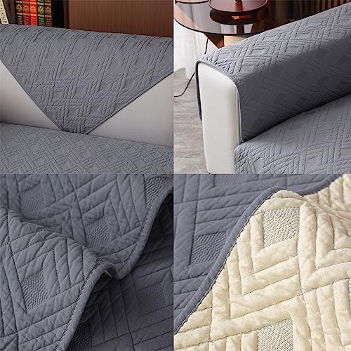 Housse de canapé d'angle bleu 90x120 cm en coton matelassé - 5