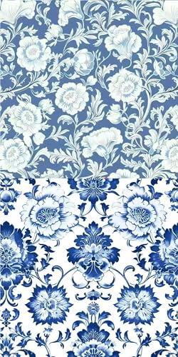 Image of 5 inchx5 inch50pcs Cotton Fabric Squares for Sewing Quilting Supplies-Blue Floral | Good quality wonderful colors beautiful patterns soft and sturdy 100% cotton fabric squares perfect for quilting projects