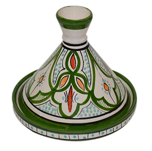 Moroccan Handmade Serving Tagine Exquisite Ceramic Vivid colors Original 6 Inches in Diameter