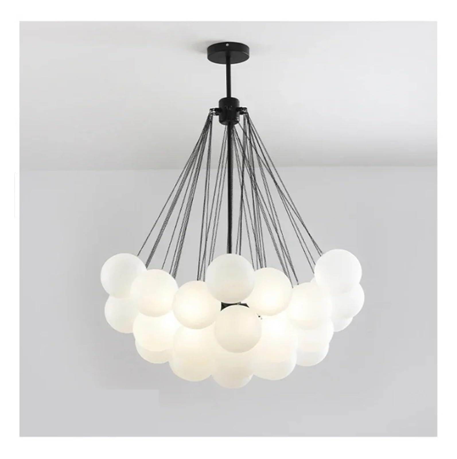 Lampada a sospensione, Bolla di vetro semplice nordica for tavolo da pranzo soggiorno Decorazione della stanza Lampada a sospensione a soffitto a LED in oro nero(Chrome 25 glasses,Warm)