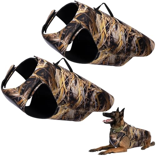 Hollowfly 2 Pcs Dog Hunting Vest Neoprene Waterfowl Camo Dog Vest for Duck Hunting Training Adjustable 5 mm Thick Tactical Equipment Accessories(XL)