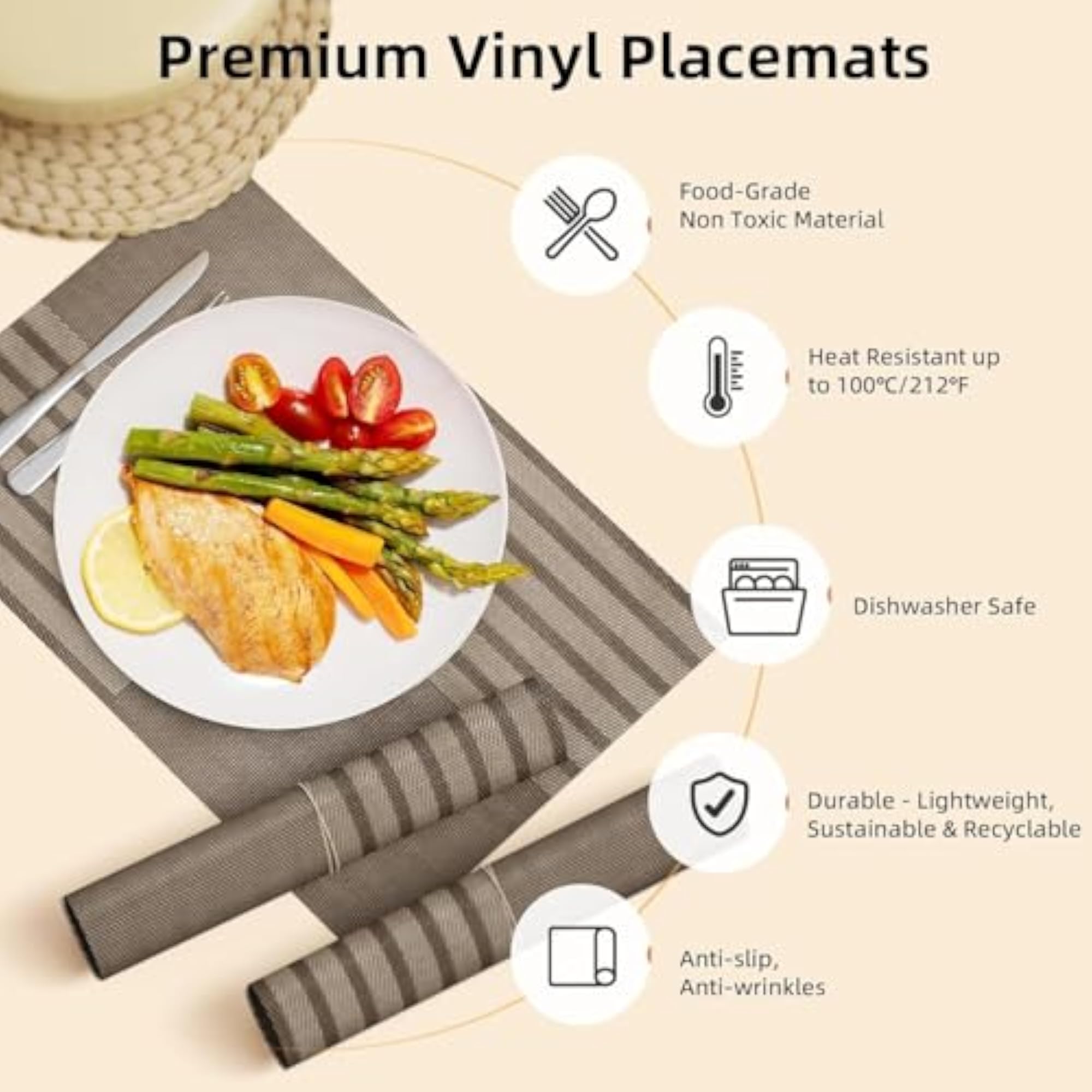 Dining Table Place Mats PVC Material