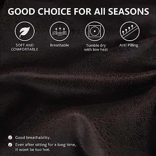 Image of ANARACHON Leather Look Oversize Recliner Chair Covers, Thick 4 Pieces Recliner Covers for Recliner Chair, Leather Cover for Recliner Slipcovers for Pets Kids(X-Large, Black Coffee)