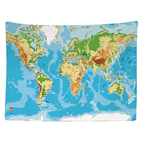 Ulticool World Map Wall Tapestry Cover