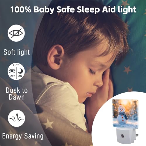Image of Night Light, Dusk to Dawn Night Light Plug in, Christmas Snowman | Christmas Night Light for Kids,0.5w Energy Saving,Sleep Friendly,Nightlight for Hallway Stairway Kitchen Bedroom