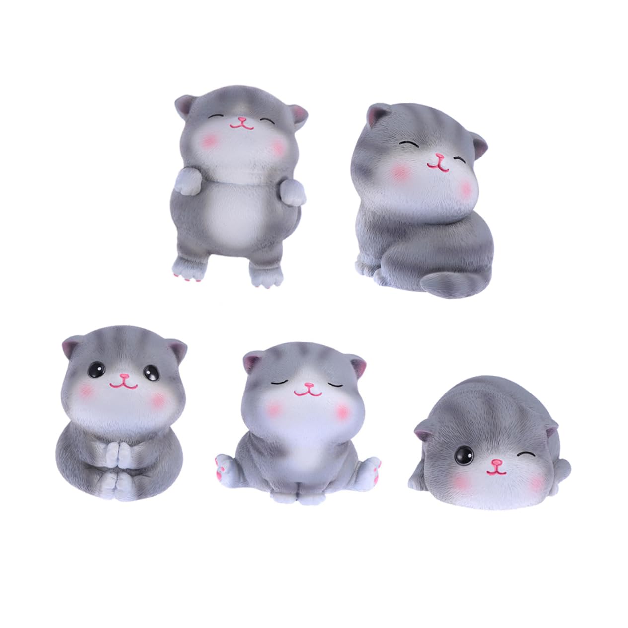 IMIKEYA Lot De 2 Décorations De Gâteaux en Forme De Chat Gris en Résine pour Mariage Dessert Table Fête À Domicile 5 Pièces X 2