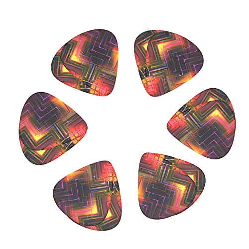 Lot de 12 médiators de guitare abstraits géométriques fluo colorés pour guitare électrique, basse acoustique, cadeau avec boîte - Les Beatles, Paul McCartney, John Lennon, RIngo Starr, George Harrison Lot de 12 médiators de guitare abstraits géométriques fluo colorés pour guitare électrique, basse acoustique, cadeau avec boîte – Image 3