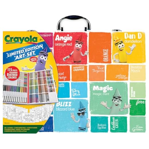 Crayola Limited Edition Coloring Set (115pcs), Kids Drawing Supplies Kit with Crayons, Markers & Colored Pencils, Birthday, Holiday for Kids, 5+