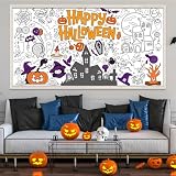 OHOME Halloween Crafts for Kids - Giant Coloring Tablecloth/Poster | Halloween Party Decorations Favors Supplies for Kids Gifts Activities Games Toys Banner