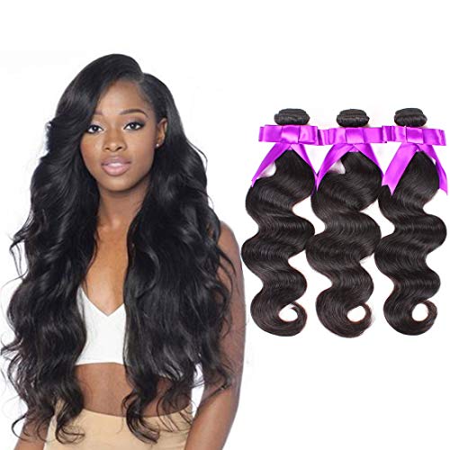 3 Bundles Deal Brazilian Human Hair Body Wave Hair Bundles Cheap Brazilian Wavy Hair Weave 100% Human Hair Extensions 8A Grade Natural Black 12 14 16 inch
