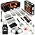 Griddle Accessories Kit, Upgraded Flat Top Grill Accessories Set for Blackstone and Camp Chef, Grill Spatula Set with Enlarged Spatulas, Basting Cover, Iron Smash Burger Press for Outdoor Barbecue