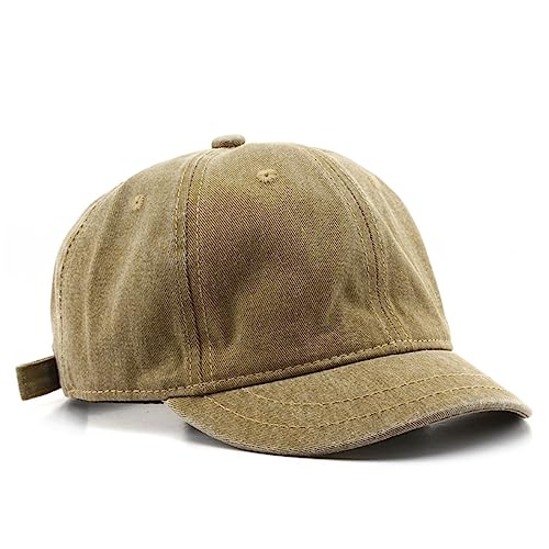 Talajee SHORTBC565 Summer Short Brim Vintage Baseball Cap Adjustable Unstructured Washed Distressed Cotton Blank Dad Hat thumb #4