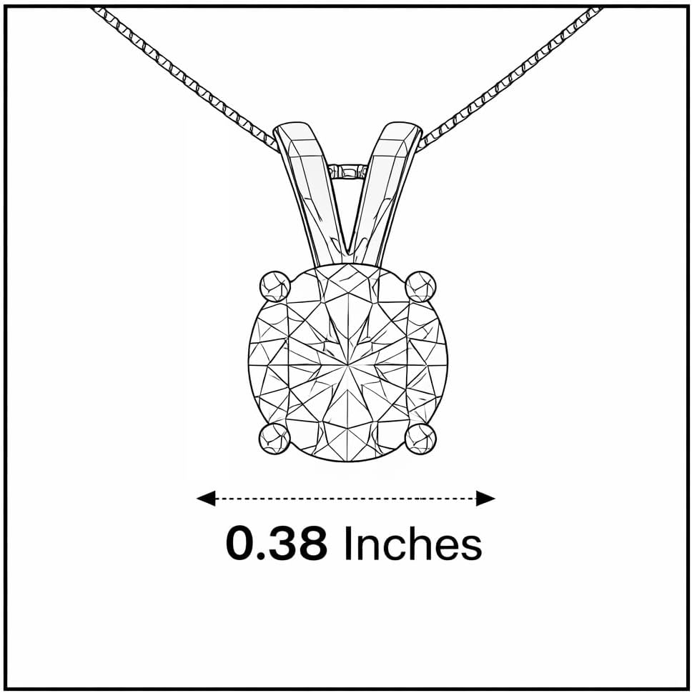 Mariell Cubic Zirconia Crystal Pendant Necklace for Women, 2 Carat 8mm CZ, for Brides, Wedding, Mother's Day Jewelry Gift - Image 3