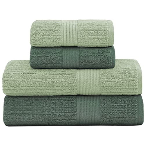 Jogo De Banho Buddemeyer - Toalha Fio Penteado Canelado - 100% Algodão - Kit Banho e Rosto - 4 Peças