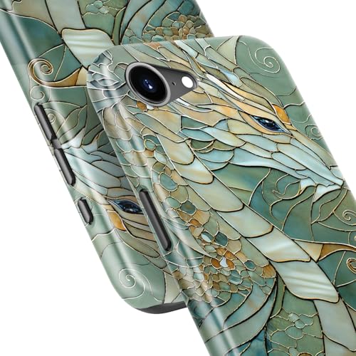 Image of Goodon for iPhone 16e Case Cute - Wireless Charging Compatible - Dual-Layer Hard Shell + Silicone Cover - Protective Phone Case with Trendy Designs for Women - an Abstract Dragon