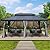 Kozyard Alexander 12' X 18' Hardtop Permanent Aluminum Metal Gazebo with Galvanized Steel Double Roof Canopy, Curtain and Netting Pavilion for Patio, Backyard, Deck, Lawn (Gray)