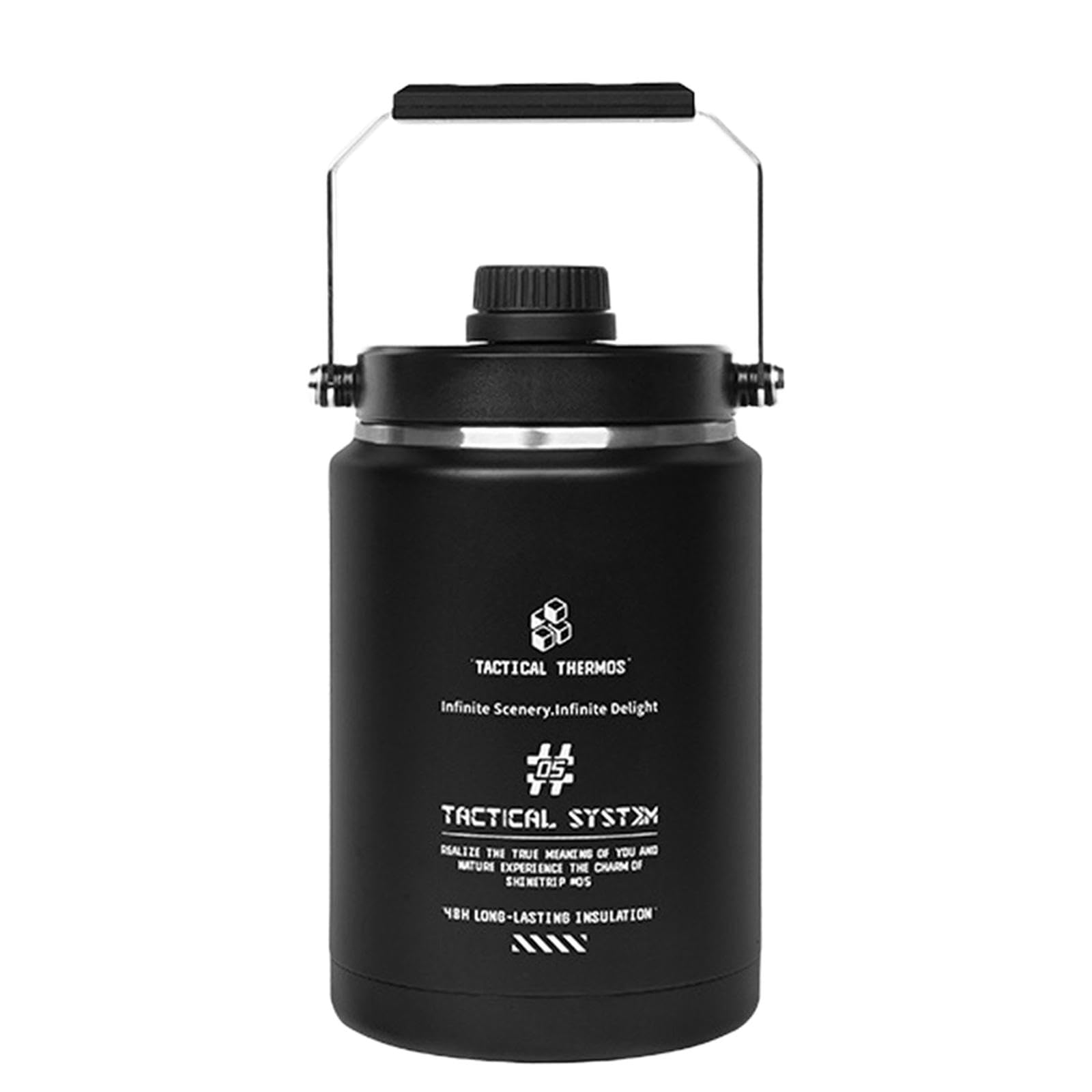 Botella de Agua Isotérmica, Jarra para Hielo, Ideal para Té, Aislamiento Al Vacío, Perfecta para Usar Al Aire Libre, Negro, tal como se describe