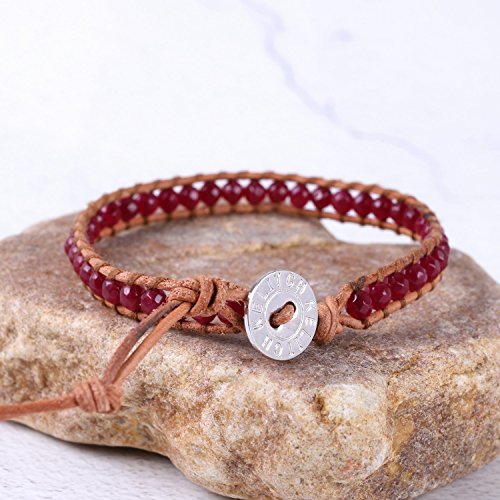 Image of KELITCH Turquoise Beaded Wrap Bracelets Bangle Handmade Charm Chain Strand Bracelet For Women