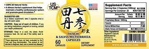 Tienchi Danshen Capsules Pseudoginseng Notoginseng Sanqi Salvia Miltiorrhiza Red Sage Capsules 500mg 60 Vegetable Capsules 100% Natural No Preservatives for Healthy Cardiovascular System Made in USA - Image 4