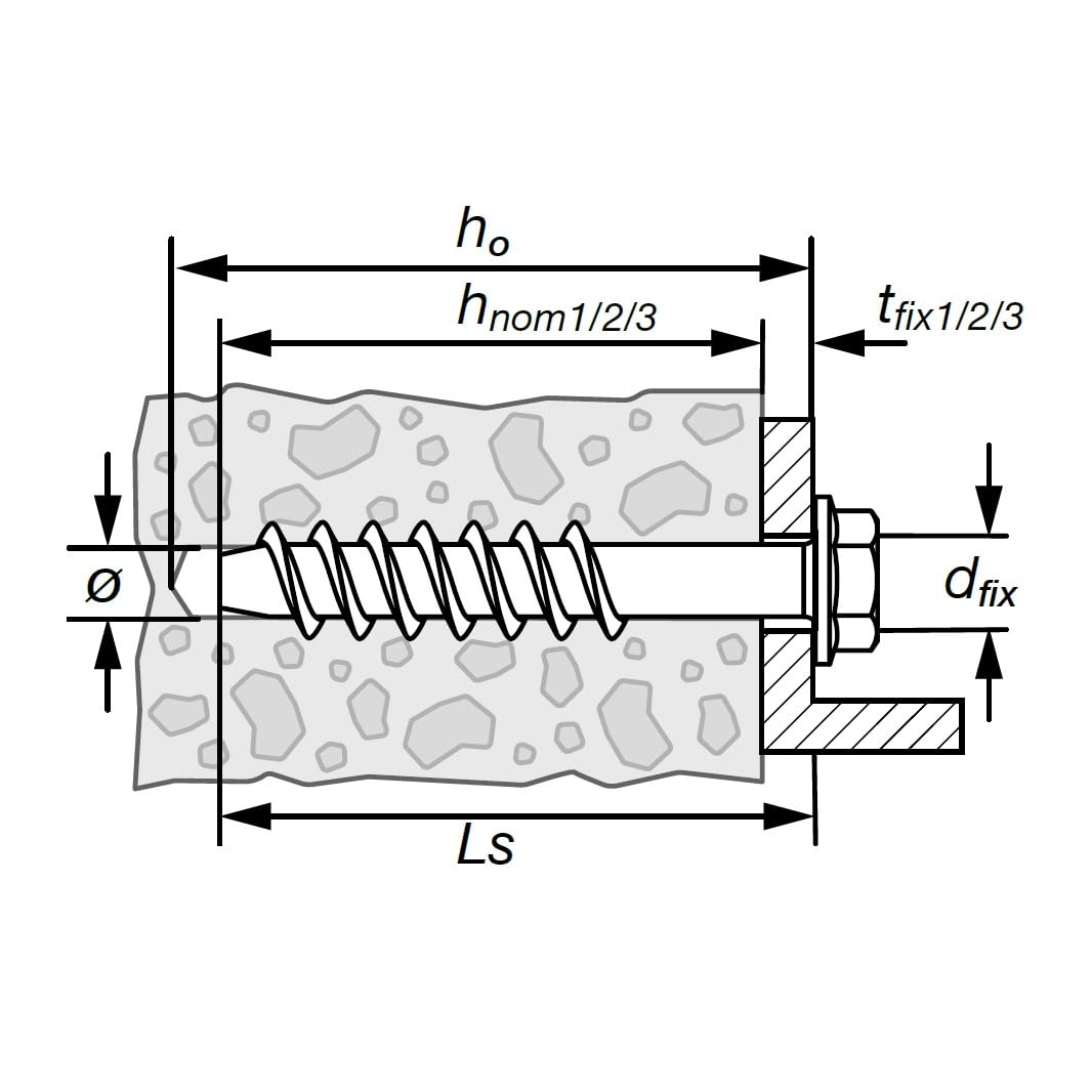 SPAX Tornillo de cabeza hexagonal con arandela, 8,0 x 55 mm, 75 unidades, acero galvanizado
