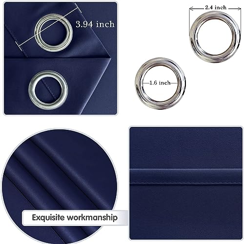 Image of DWCN Blackout Curtains 60 Inch Wide for Bedroom 60Wx84L Navy Blue 2 Panels
