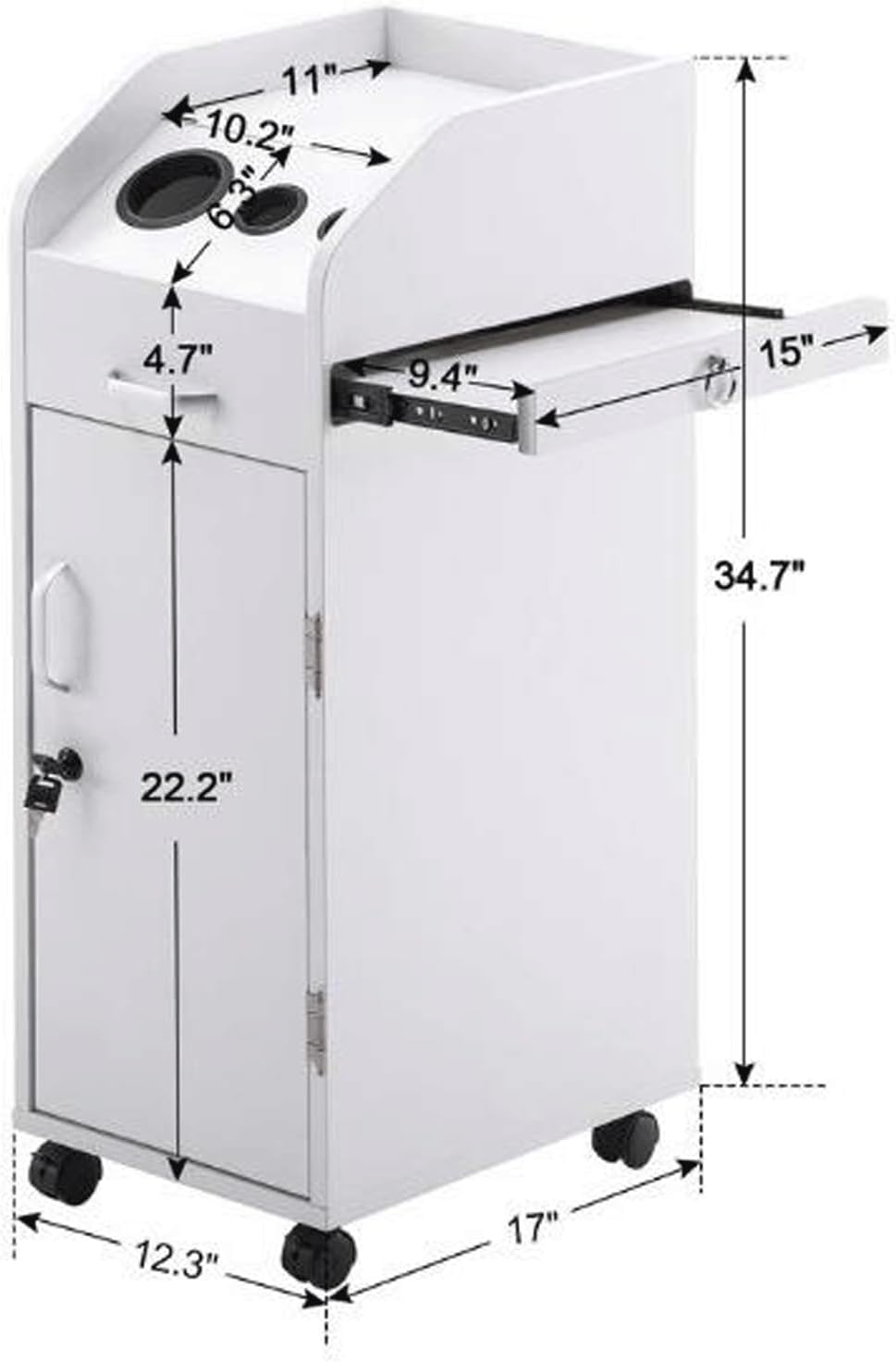 Salon Trolley Cart for Hair Salon Storage, Lockable Tool Cart for Hairdressers and Stylists, Professional Beauty Salon Equipment