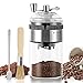 Moongiantgo Macinacaffè Manuale Acciaio Inossidabile & Vetro, con Fresa in Ceramica Conica Regolabile di 5 Livelli, con Cucchiaio & Pennello | Goditi il Caffè Appena Macinato Sempre e Ovunque