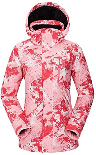 Veste de ski imperméable coupe-vent manteau hiver rembourré chaud rose femme