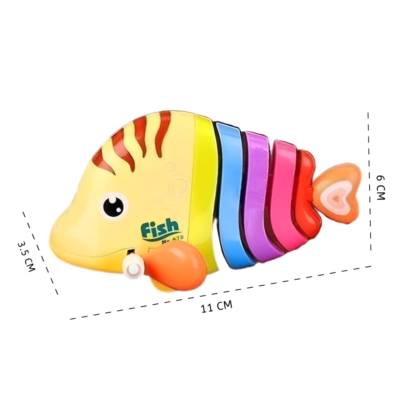 SHAKTISM Colourful Movable Fish Toy, Gear Wind Up Fish Toy for Girls & Boys, Crawling Toys for Birthday Gift, Wind-up Fish Toy Swim Pool Bath Toys for Toddler Sea Animal Bath Toy - Pack of 2Pc - Image 6 thumbnail