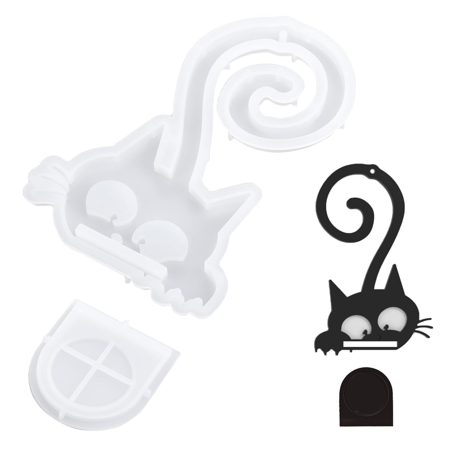 Waitamo Epoxidharz Formen, Tierform Gießformen Silikon Kätzchen Epoxidharz Silikonformen Für Hängekerzen Wanddekorationen Bastelarbeiten (Collaps Tail)