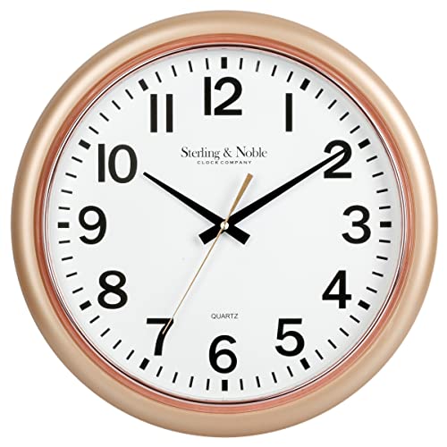 Image of Silent Non Ticking - 17 Inch Extra Large Quality Quartz Battery Operated Round Easy to Read Home /Office /Business /Kitchen /Classroom /School Wall Clocks