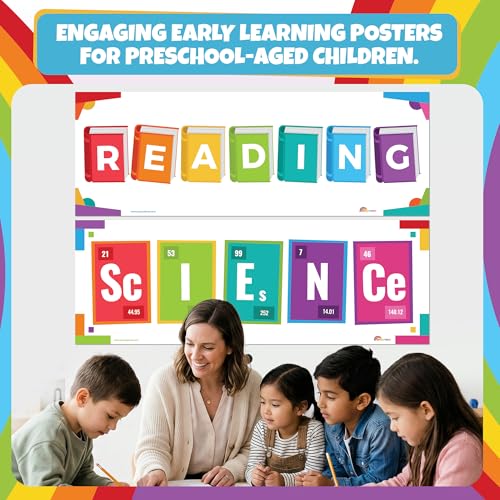 Image of Sproutbrite 4 Pack 13.5 inchx39 inch Educational Charts & Posters Homeschool