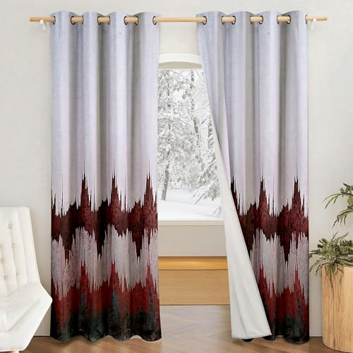 Amazon Brand - Solimo Polyester 100% Blackout Printed Long Door Curtains|100% Room Darkening| Blackout Long Door Curtains| 9 Feet |Set of 2| Printed Design | for Living Room Kids Room and Bedroom | Color- Dark Brown - Maroon