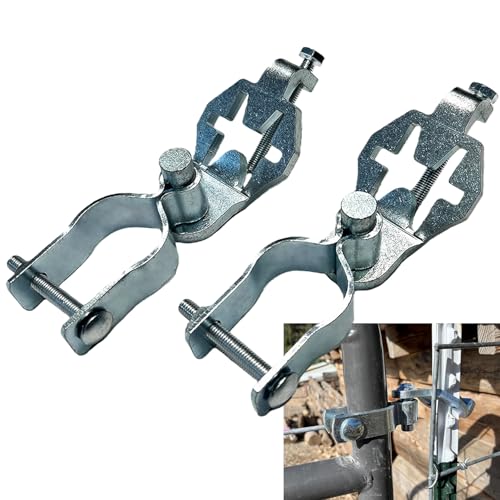 ANISUN Heavy Duty T-Post Gate Hinge Kit 1-5/8Chain Link Fence Gate Post Hinge Pins Galvanized Steel Easy Install Hardware for Farm Garden Backyard Gate