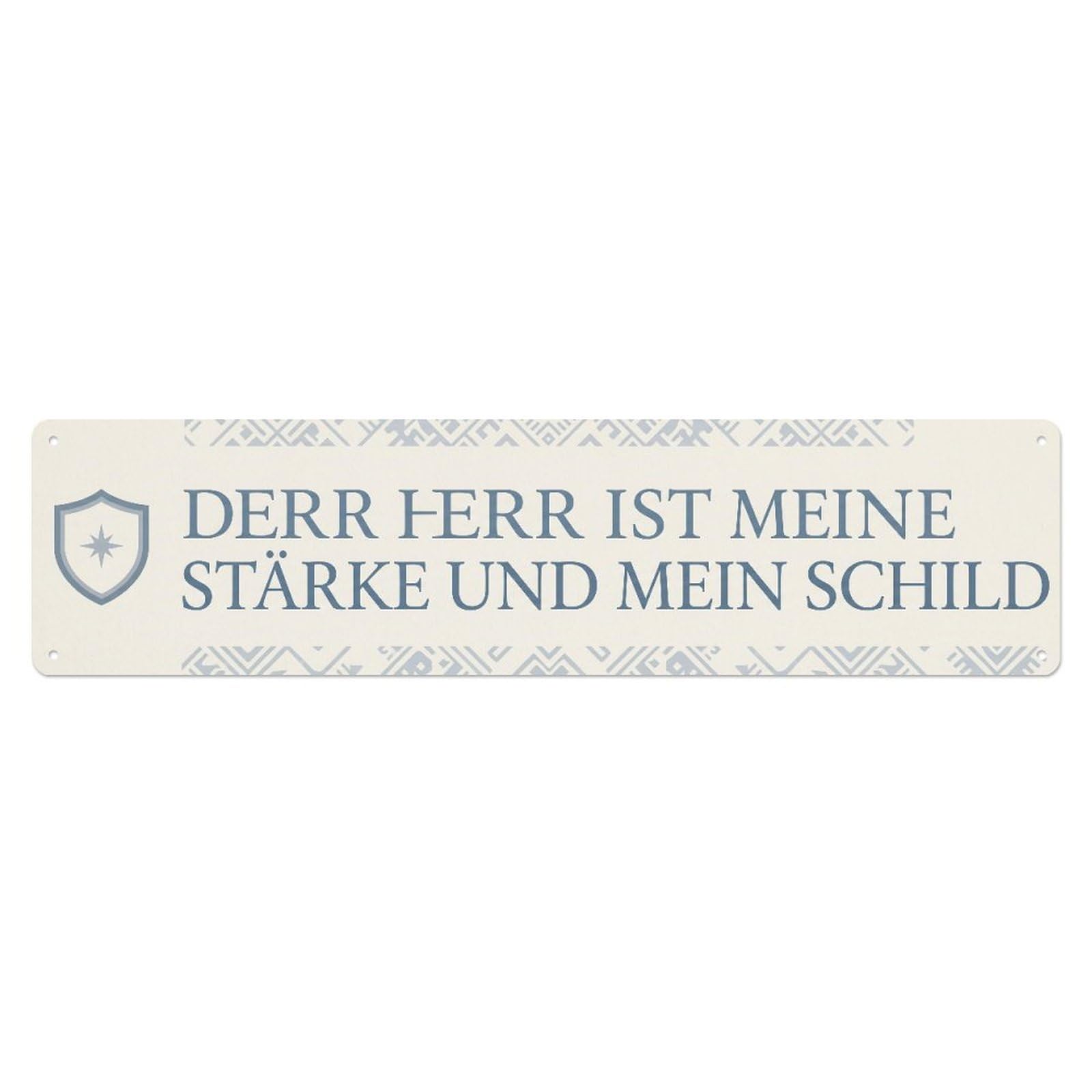 Fyrn Style German Lord Strength Scripture Positive Quote Metal Tin Sign