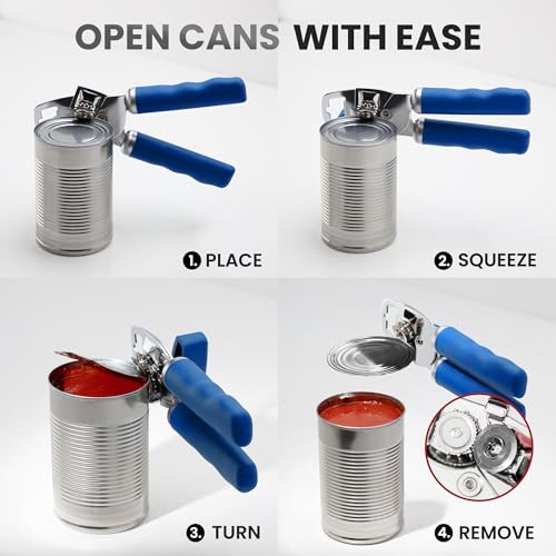 Image of Zulay Kitchen Manual Can Opener Heavy Duty Patented Stainless Steel, Royal
